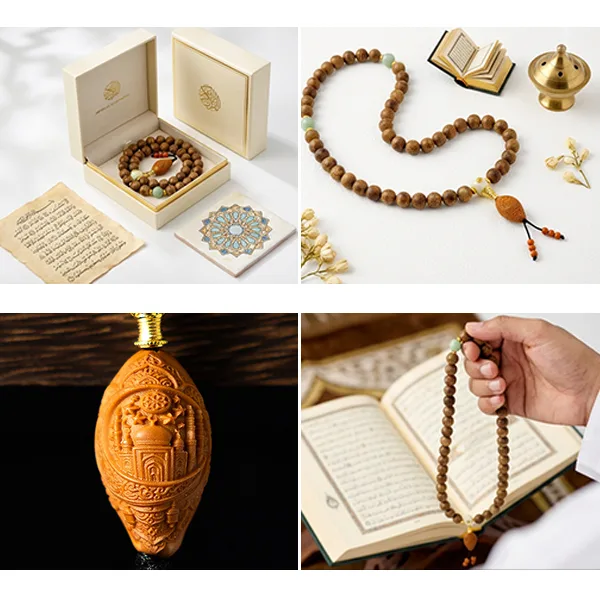 سبحة عود طبيعي يدوية بحبات متناسقة ورائحة عود طبيعية