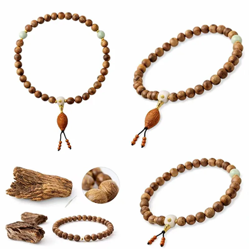 سبحة عود طبيعي يدوية بحبات متناسقة ورائحة عود طبيعية