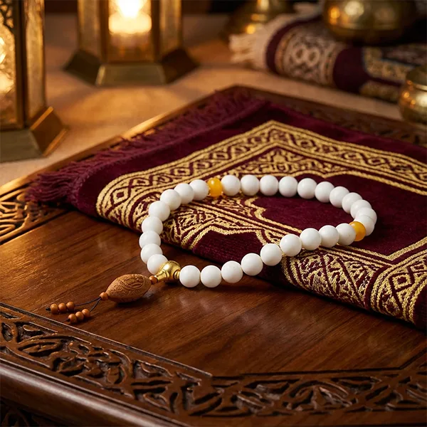 سبحة صلاة من خشب العود الطبيعي للذكر والسكينة